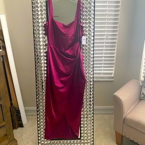 Plum colored satin dress